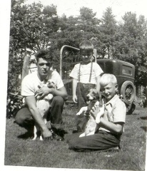 Tom and Dick with dogs